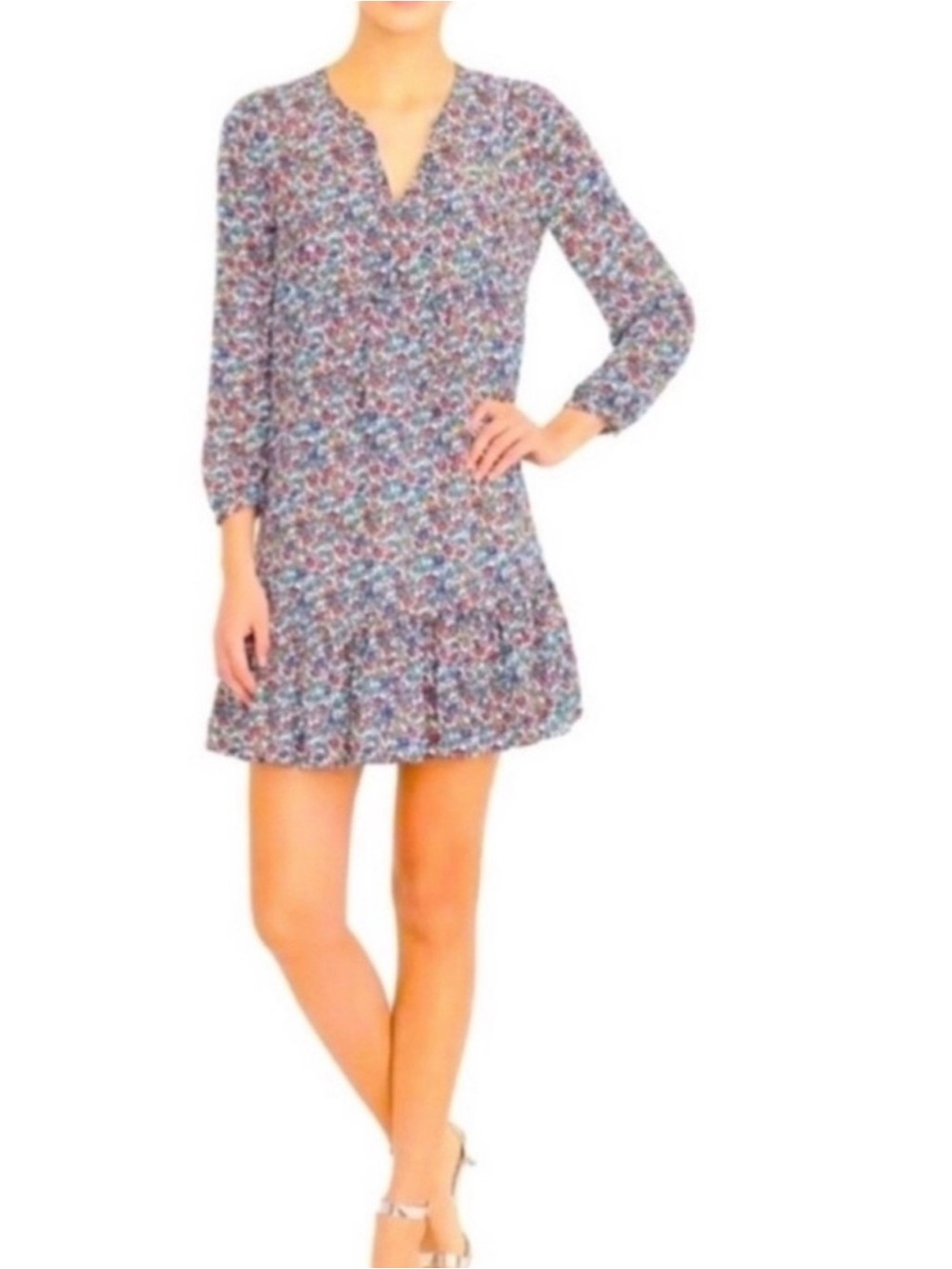 J. Crew Floral Flounce Shift Dress